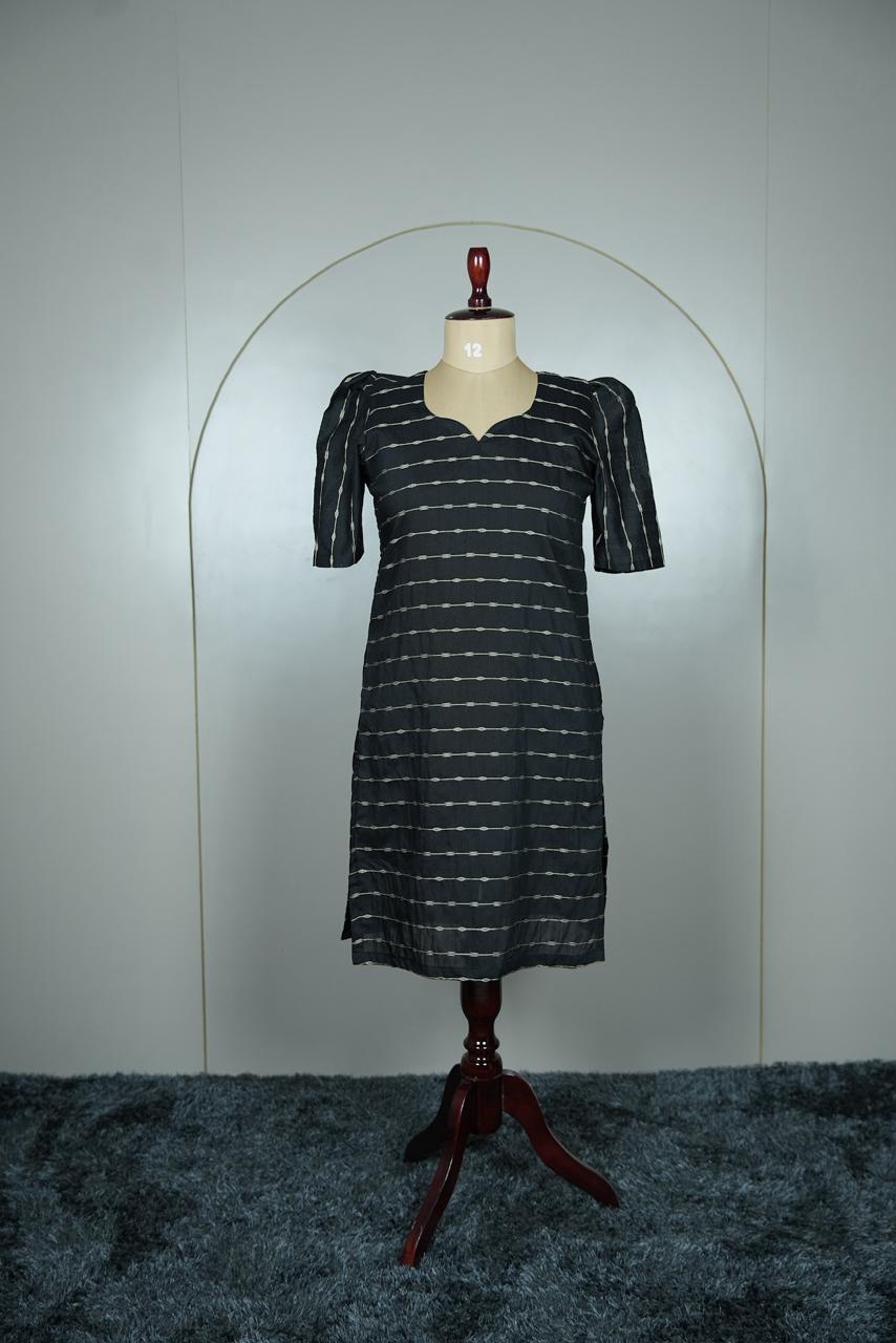 Elegant Black Raw Silk Kurti