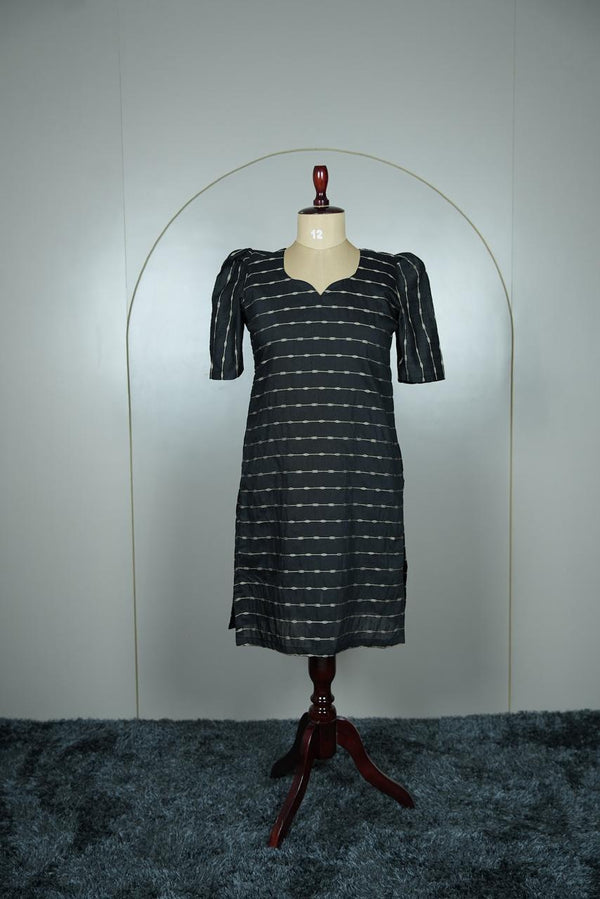 Elegant Black Raw Silk Kurti
