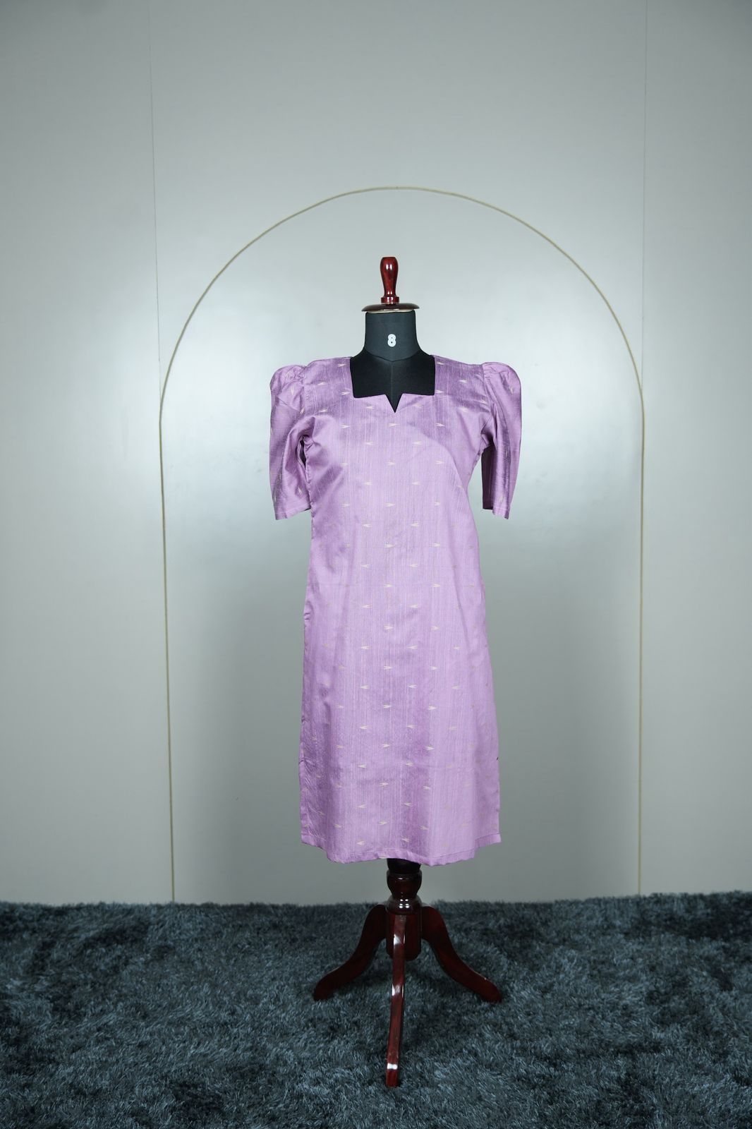 Elegant Lavender Raw Silk Kurti