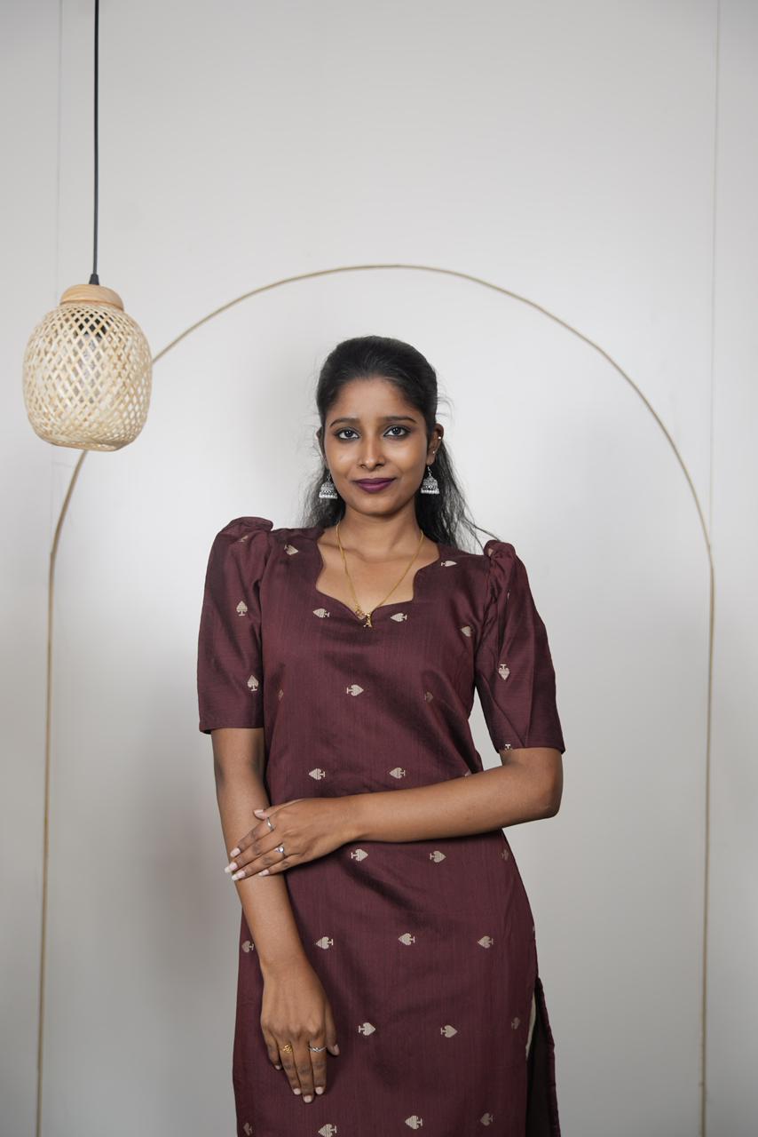 Coffee Brown Premium Raw Silk Kurti