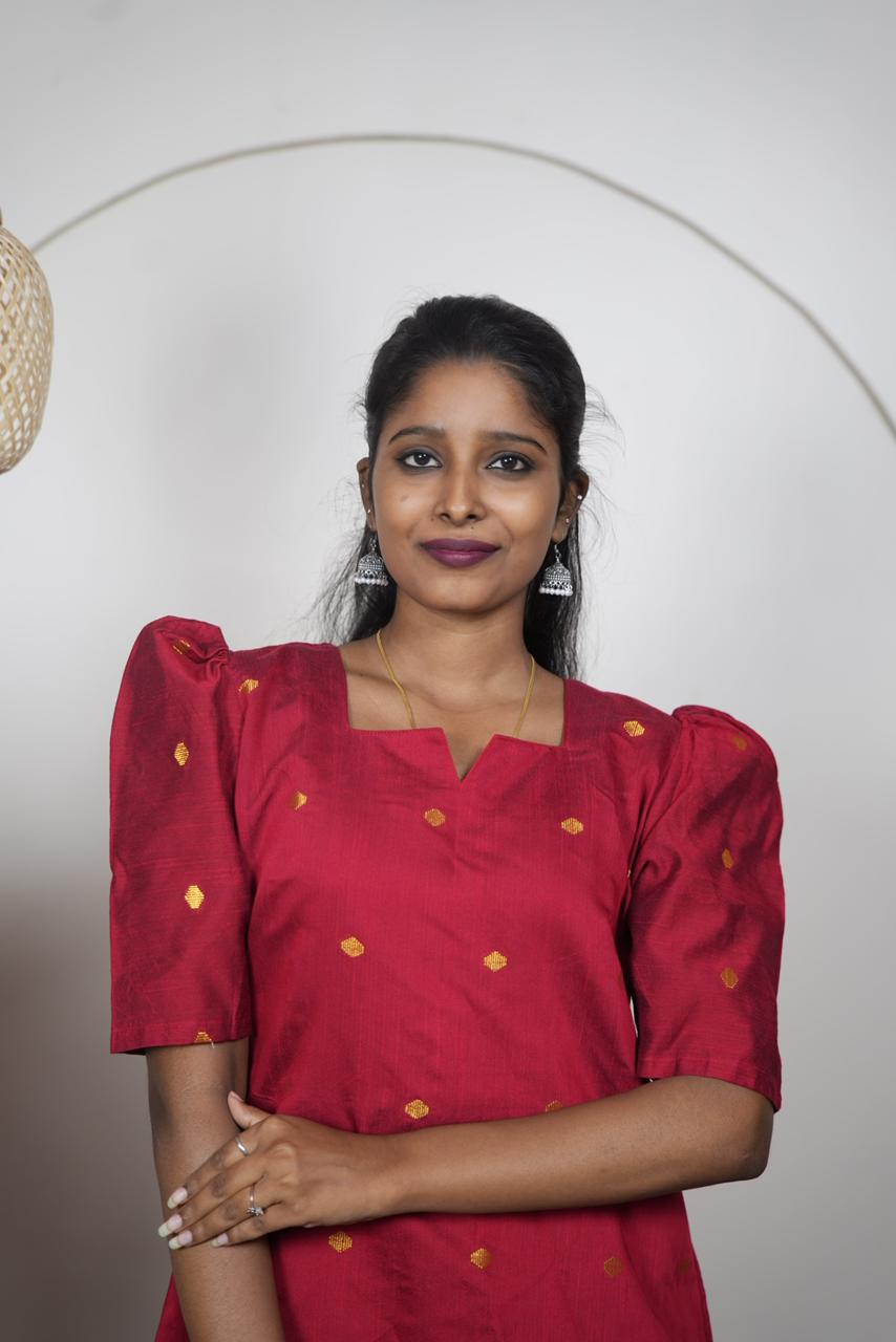 Ruby Red Premium Raw Silk Kurti