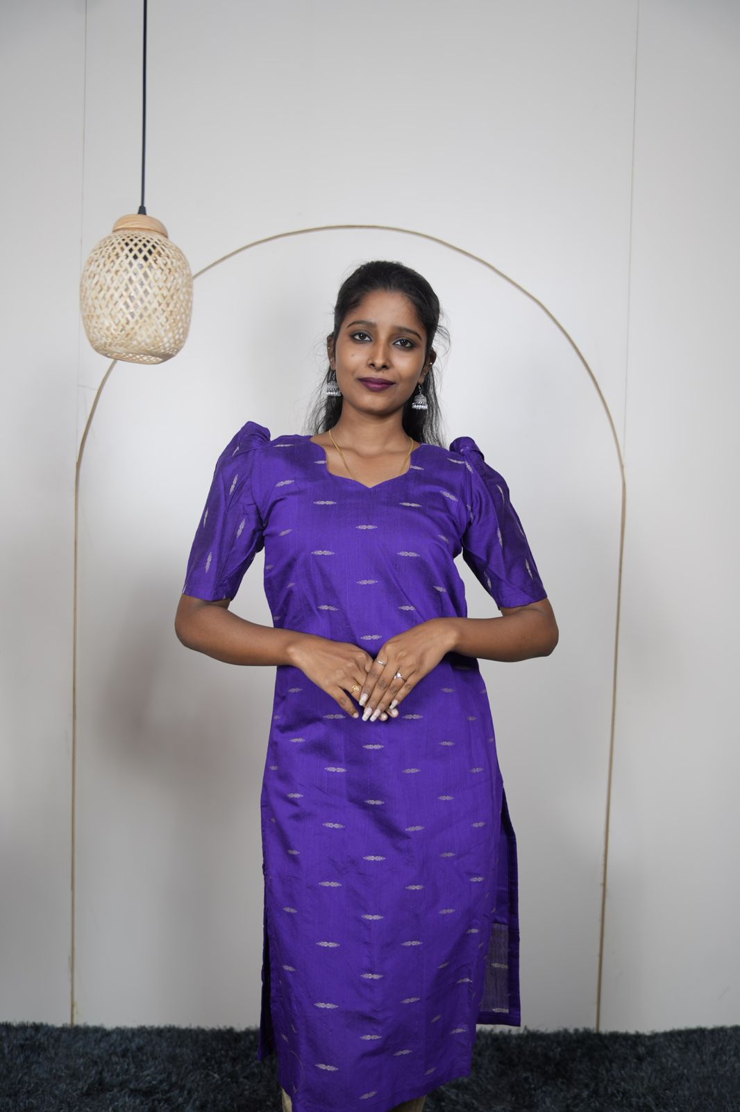 Royal Blue Premium Raw Silk Kurti