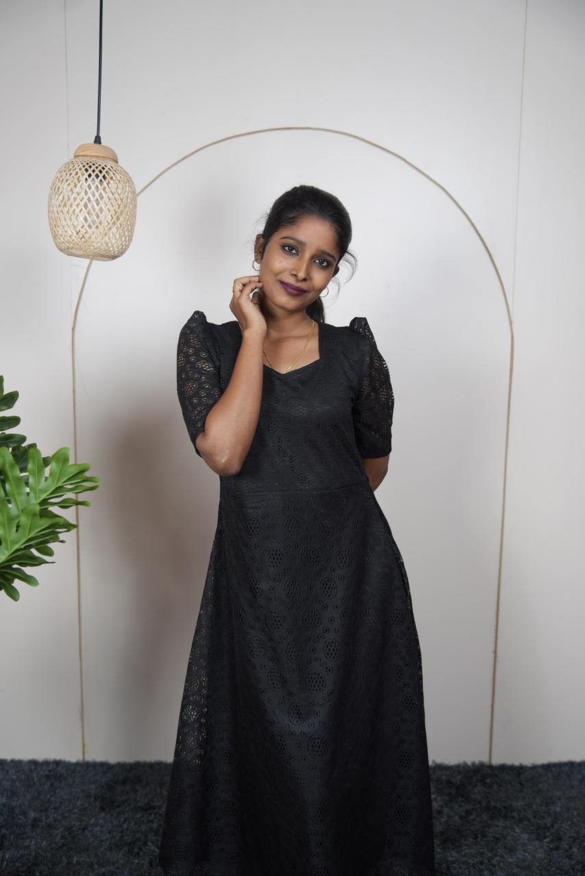 Black Premium Lace Maxi Dress