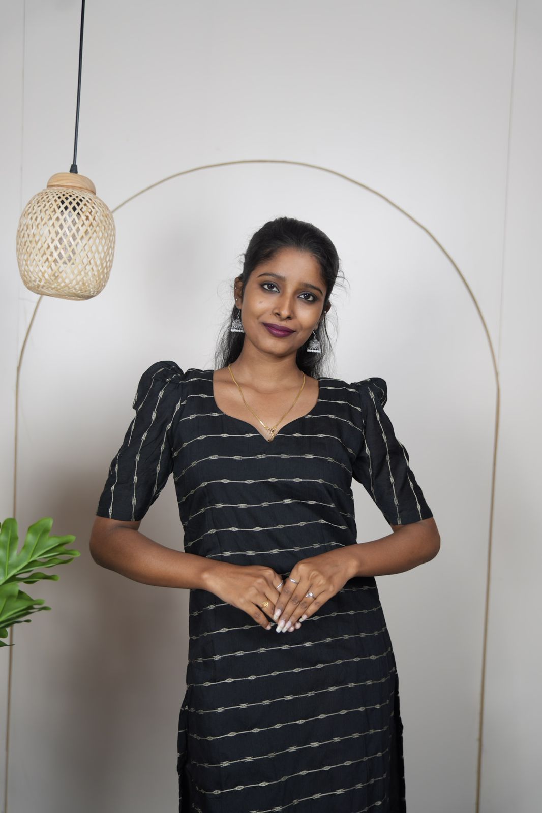 Elegant Black Raw Silk Kurti