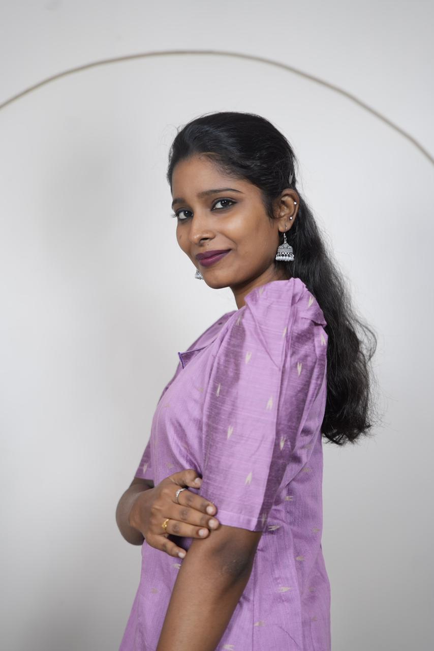 Elegant Lavender Raw Silk Kurti